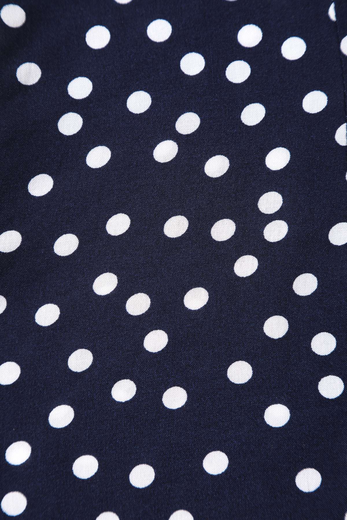 Pattern of Margaret Polka Dot Long Sleeved Blouse In Dark Blue