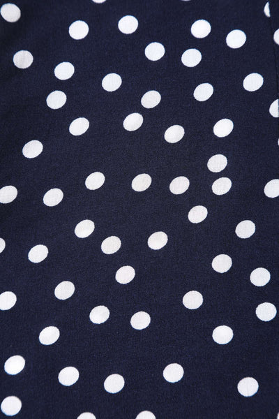 Pattern of Margaret Polka Dot Long Sleeved Blouse In Dark Blue