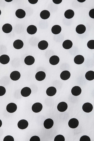 Pattern of Margaret Polka Dot Long Sleeved Blouse In White