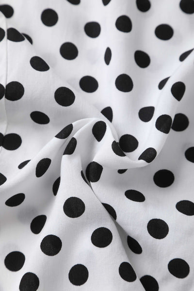 Fabric of Margaret Polka Dot Long Sleeved Blouse In White