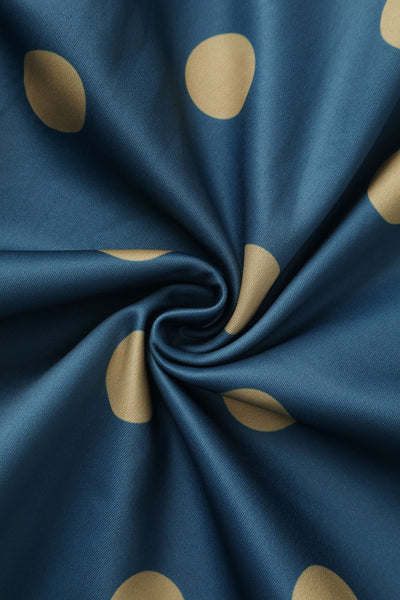 Fabric of Maria Blue Circle Dress With Polka Dots