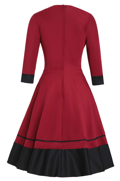 Back view of Maria Burgundy Circle Dress