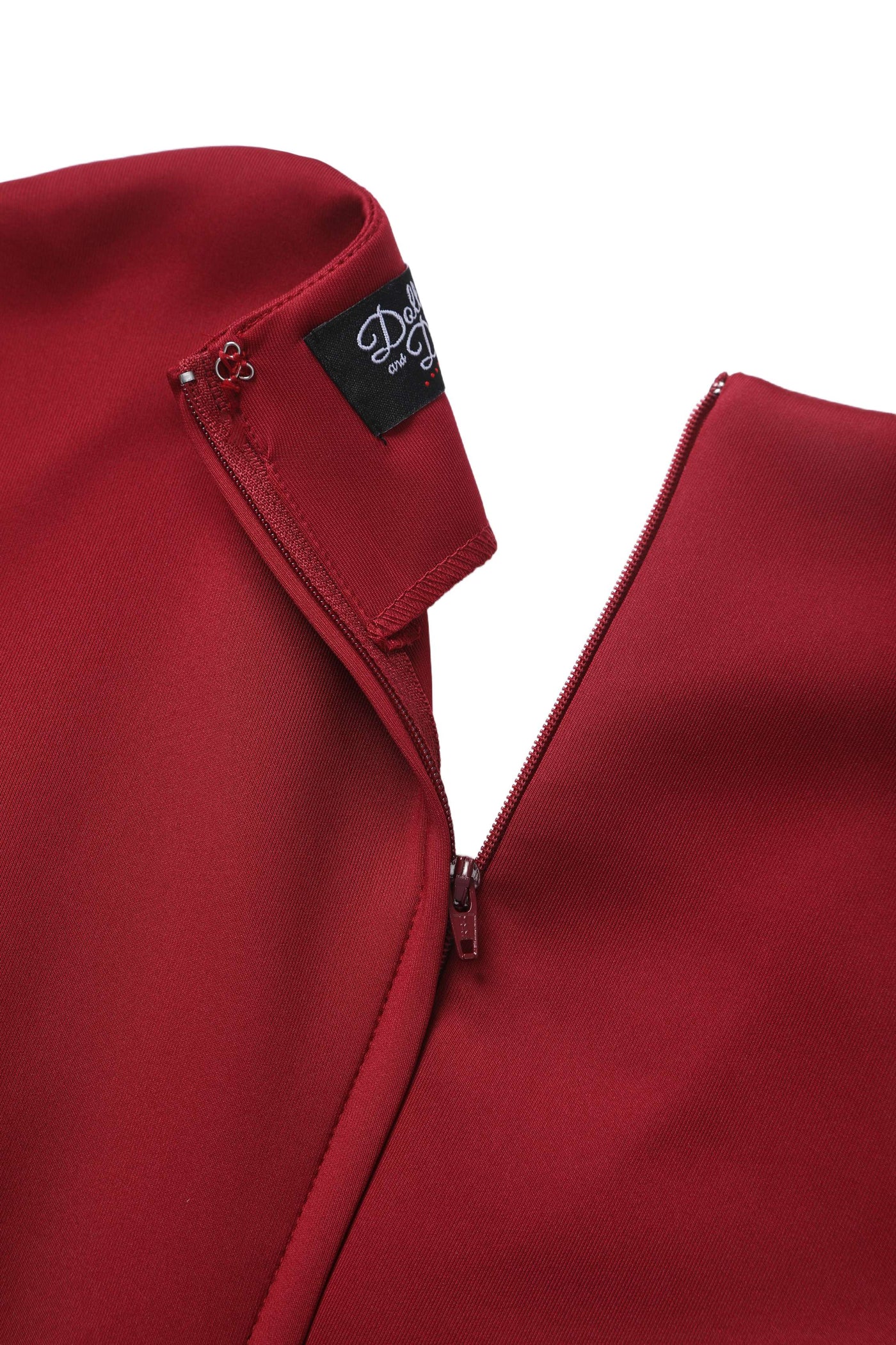 Zipper of Maria Burgundy Circle Dress