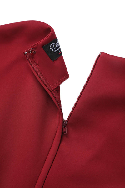 Zipper of Maria Burgundy Circle Dress