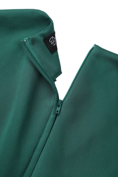 Zipper of Maria Circle Dress in Green & Blue