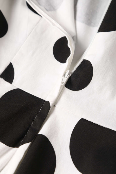 Zipper of Maria White Circle Dress With Polka Dots