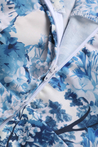 Zipper of May White Crossover Bust Dress In Big Ben Print