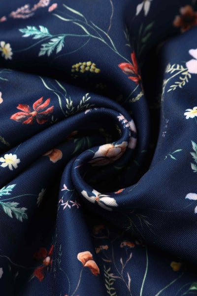 Close up View of Meadow Floral Short Sleeved Dress
