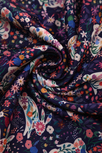 Close up view of Meadow Hopper Swing Dress