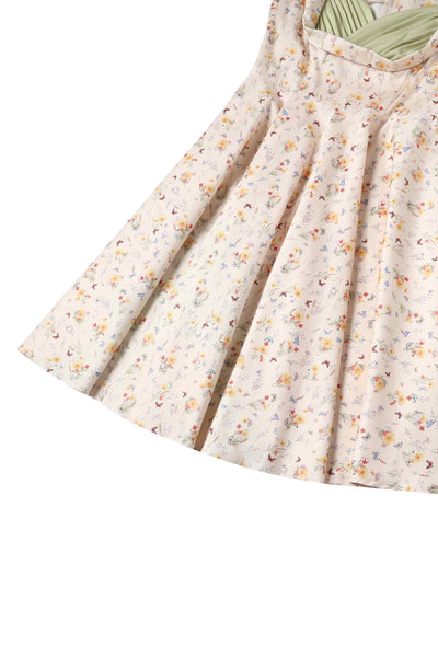Close up View of Meadow Pleated Bust Dress in Yellow