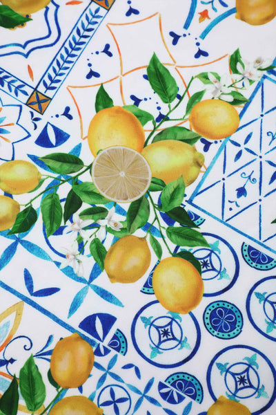 Pattern of Amanda Mediterranean Lemon Swing Dress