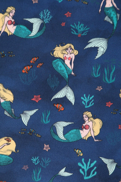 Close up view of Mermaid Dark Blue Flared Dress