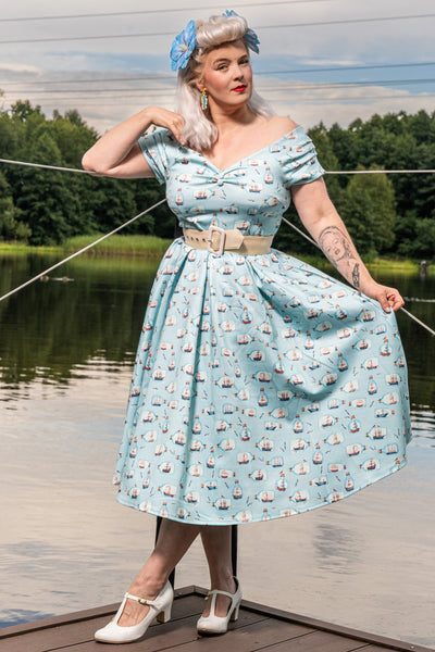 Lily Message In A Bottle Off Shoulder Dress