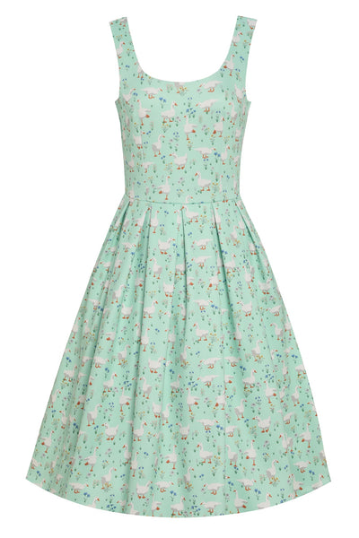 Front view of Mint Green Duck Swing Dress