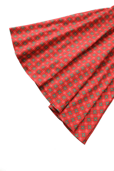 Close up view of Mistletoe Plaid Midi Dress