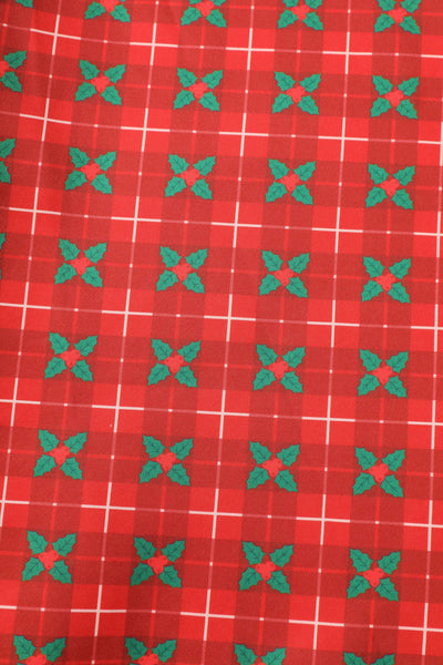 Pattern of Mistletoe Plaid Midi Dress