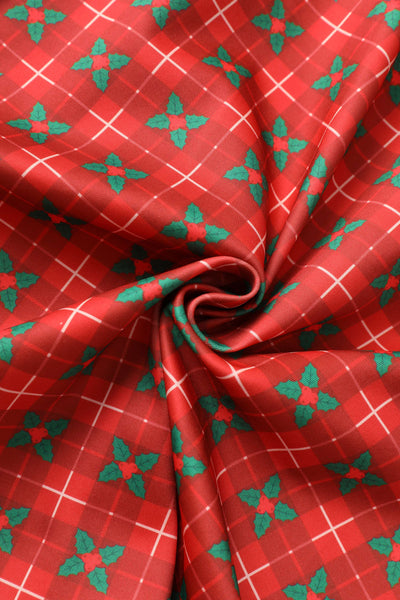 Fabric of Mistletoe Plaid Midi Dress