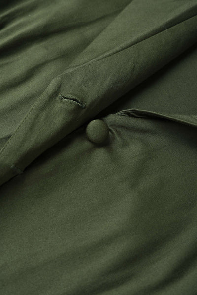 Button detail of Mollie Army Green Full Circle Shirt Dress