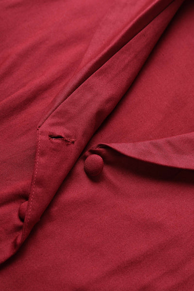 Button detail of Mollie Scarlette Red Full Circle Shirt Dress