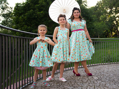 Family photo of mum and daughter in Afternoon Tea Swing Dress