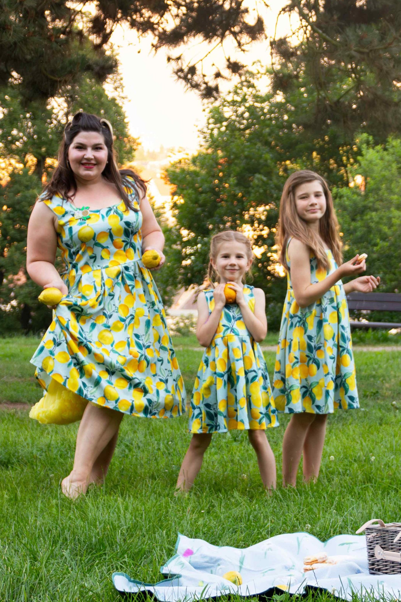 Lemon print swing dress new arrivals