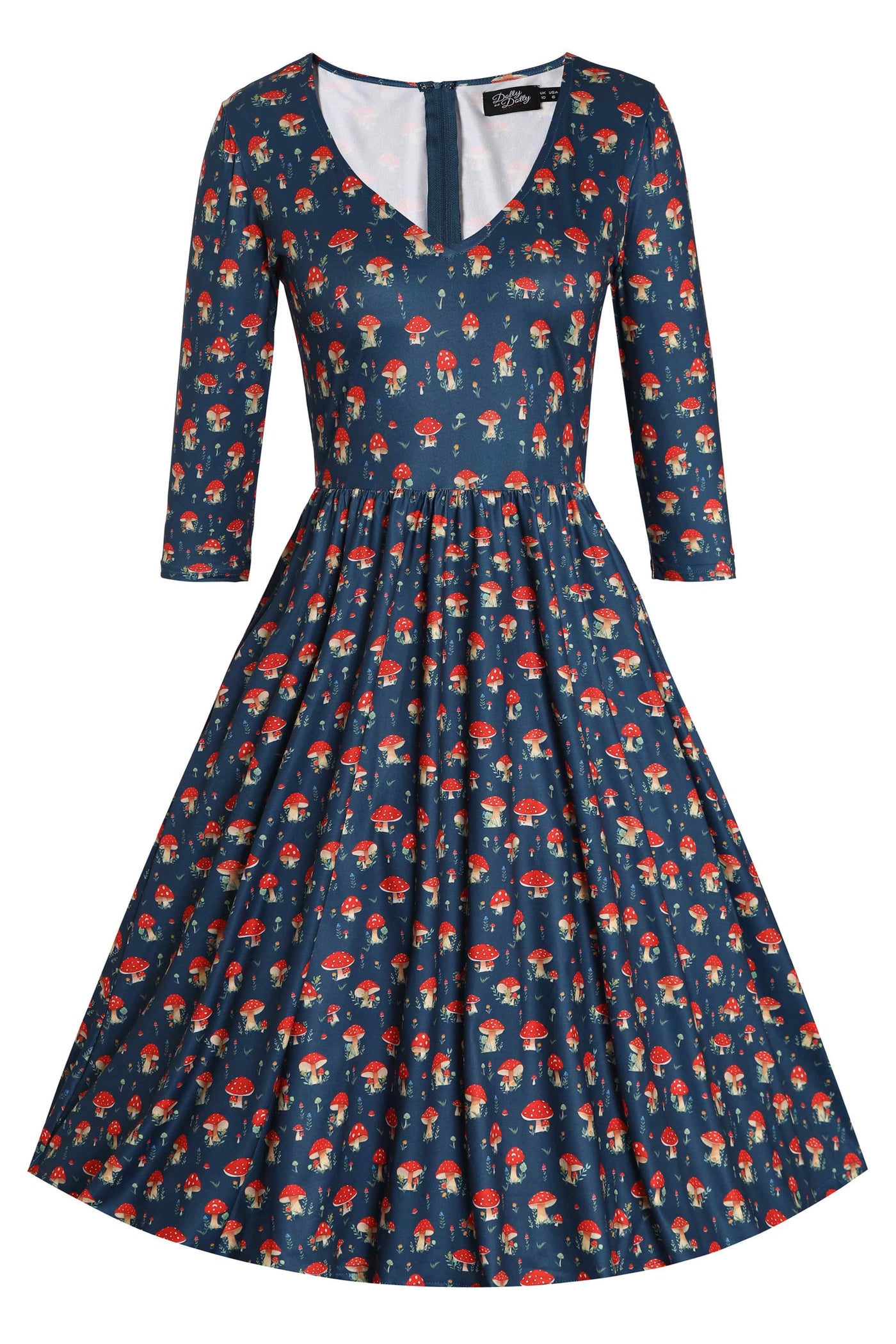 Front view of Mushroom Long Sleeved Dress
