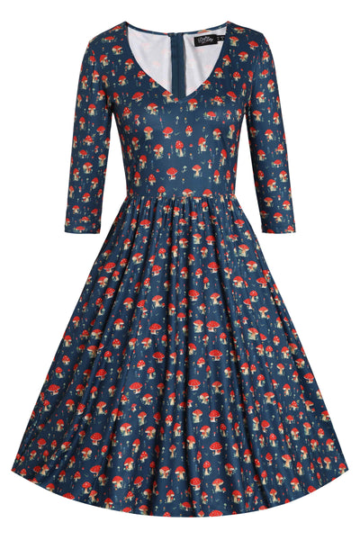 Front view of Mushroom Long Sleeved Dress