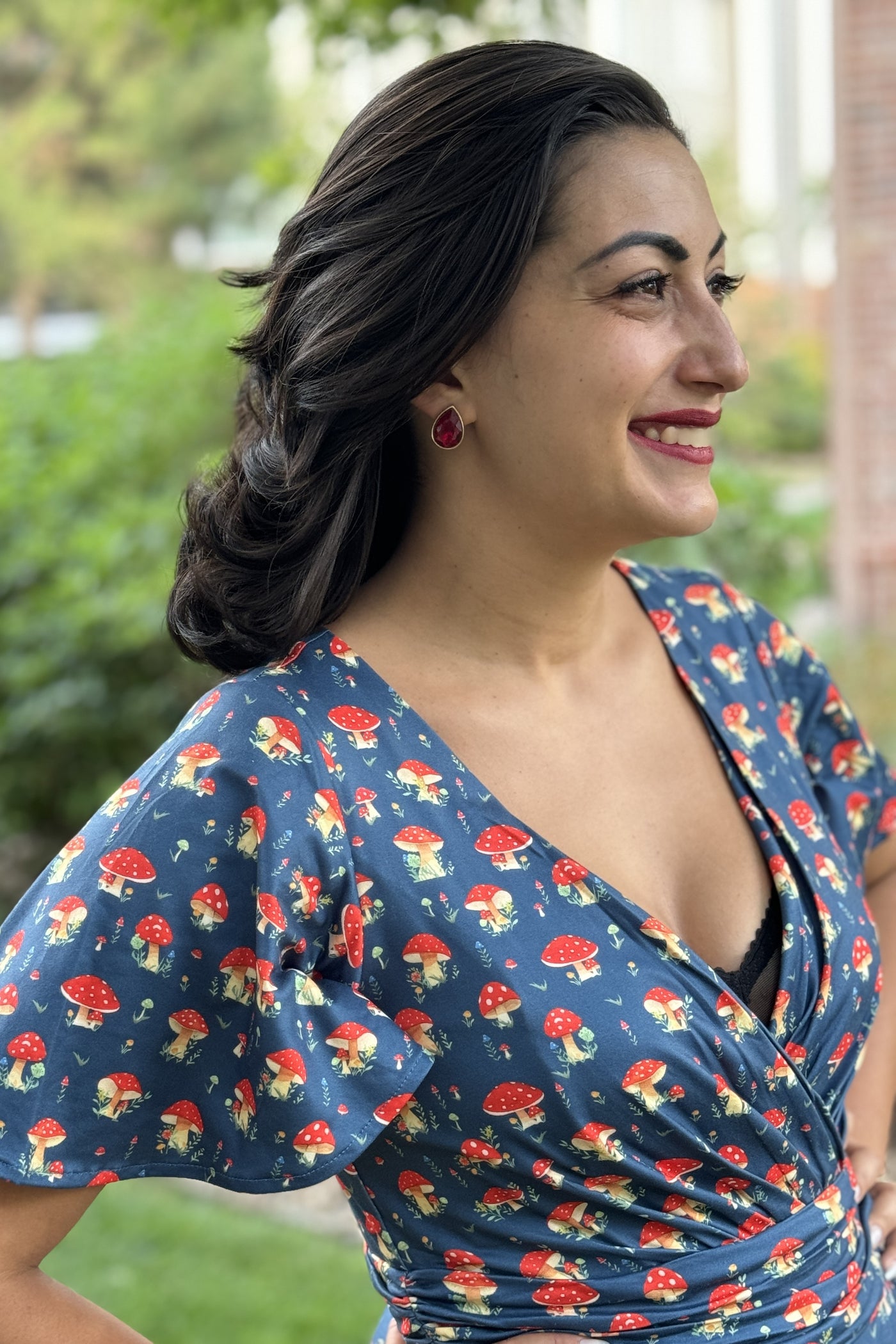 Esther Mushroom Navy Blue Jumpsuit