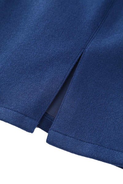 Close up view of Navy Blue Cape Jacket