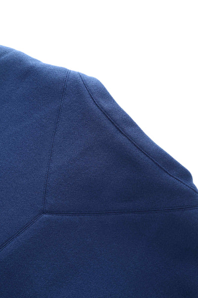 Close up view of Navy Blue Cape Jacket