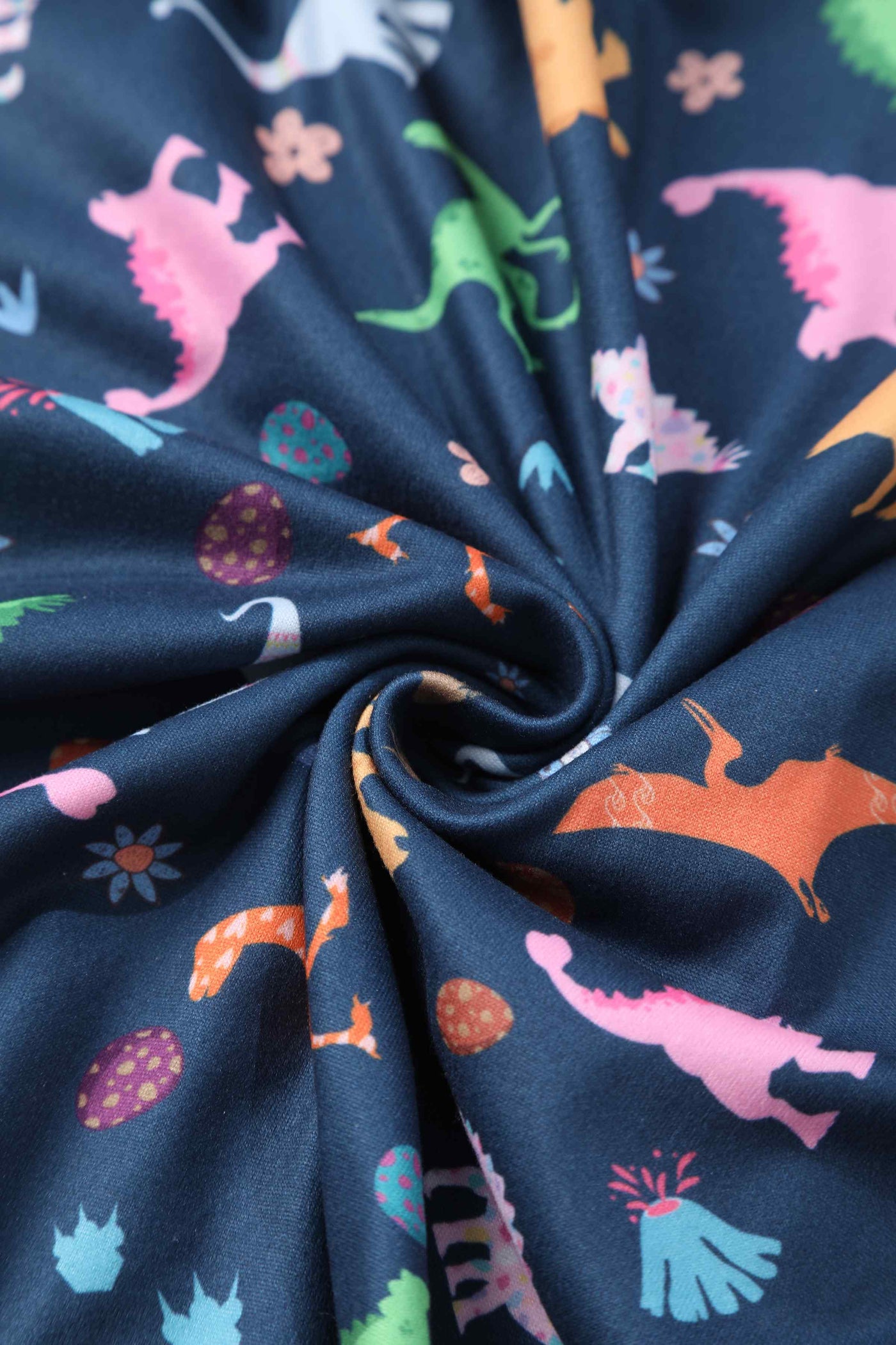 Navy Blue Dinosaur Flared Dress