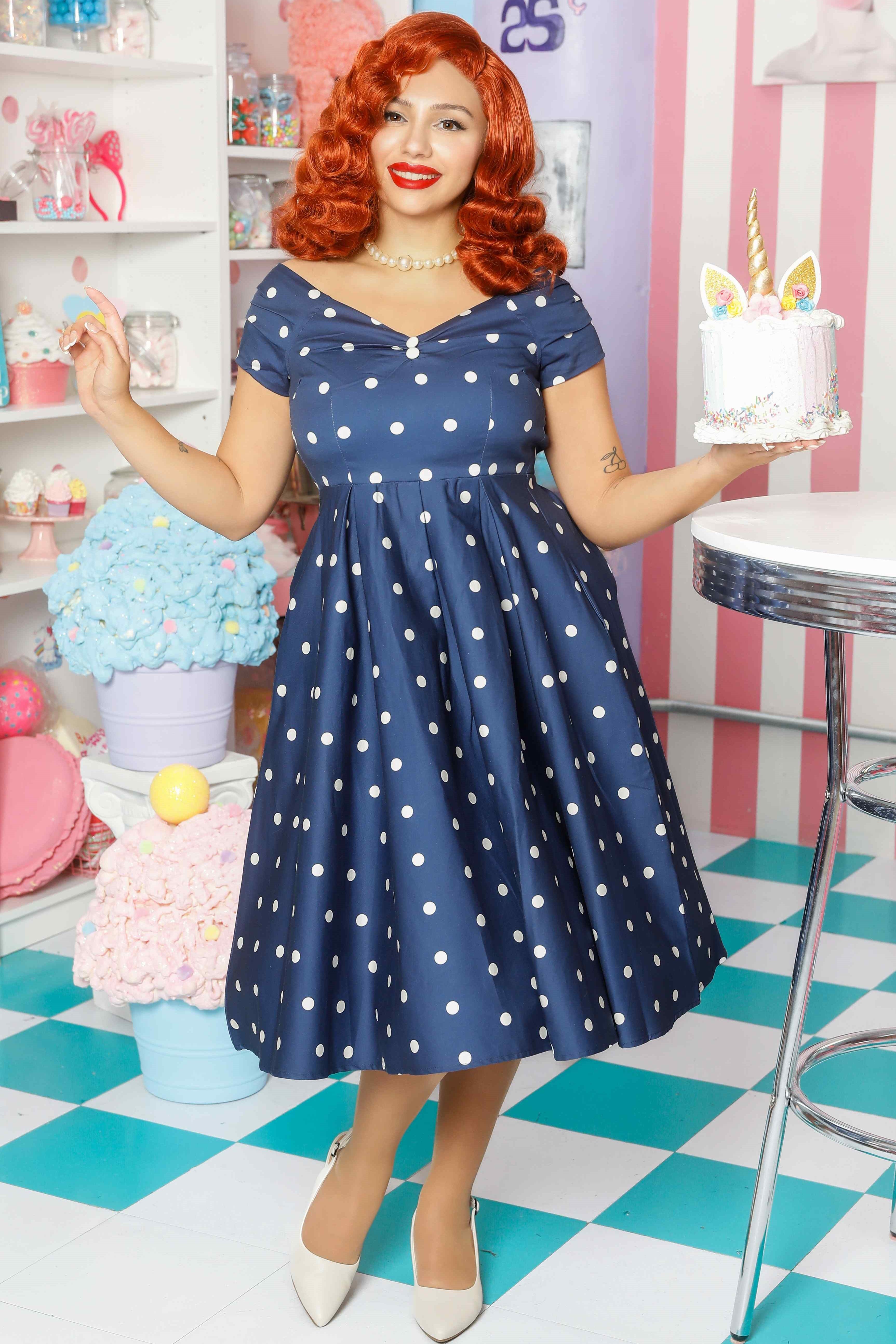 off the shoulder blue polka dot dress Off the Shoulder Polka Dot Short Bubble Dress Ohmollydress