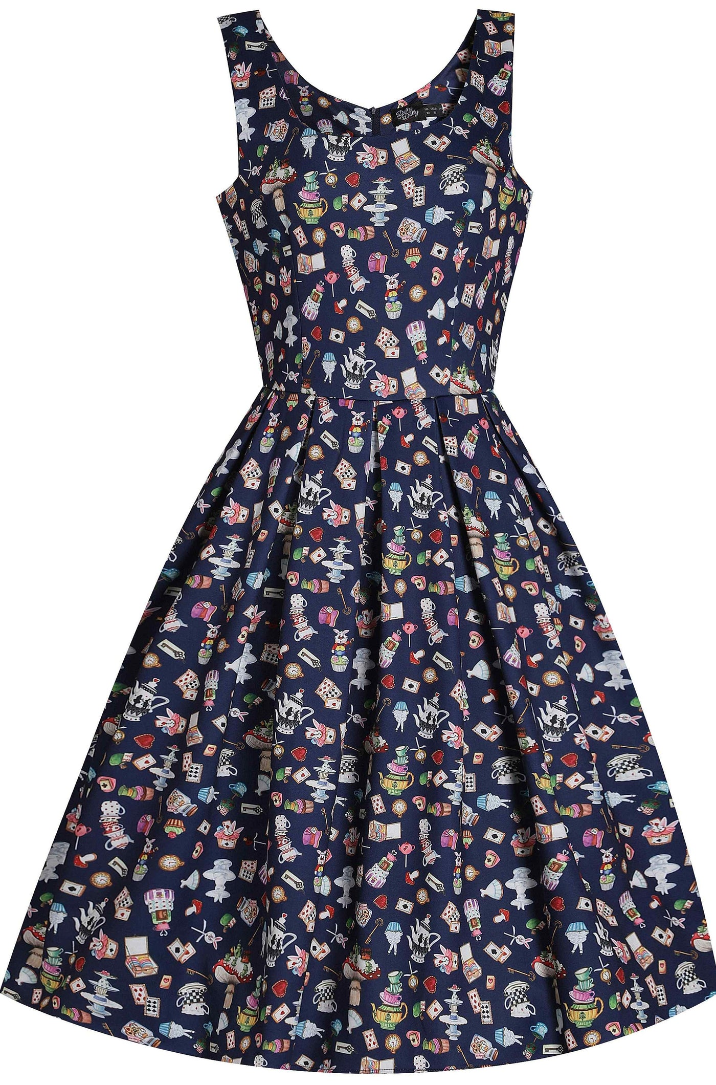 Navy Blue Wonderland Swing Dress