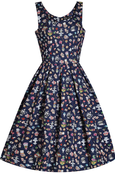 Navy Blue Wonderland Swing Dress