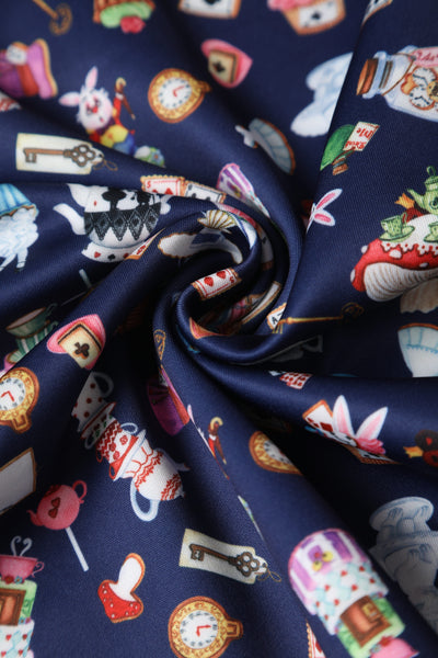 Navy Blue Alice in Wonderland Swing Dress