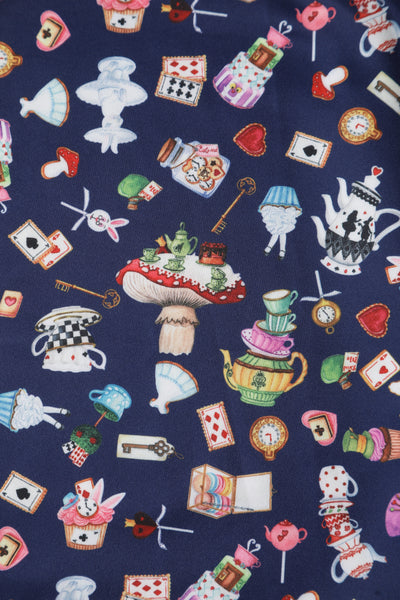 Navy Blue Alice in Wonderland Swing Dress