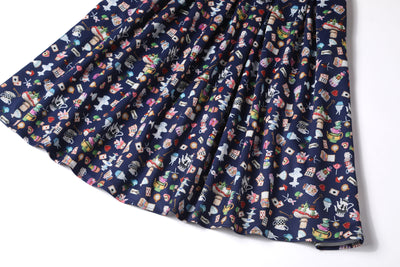 Navy Blue Alice in Wonderland Swing Dress