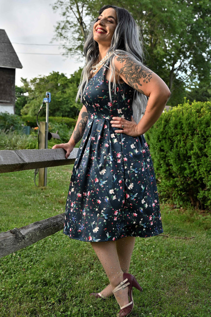 Hummingbird print dress online