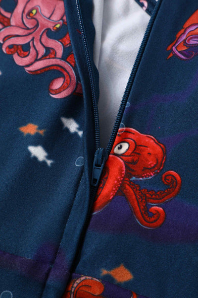 Navy Octopus Long Sleeved Dress