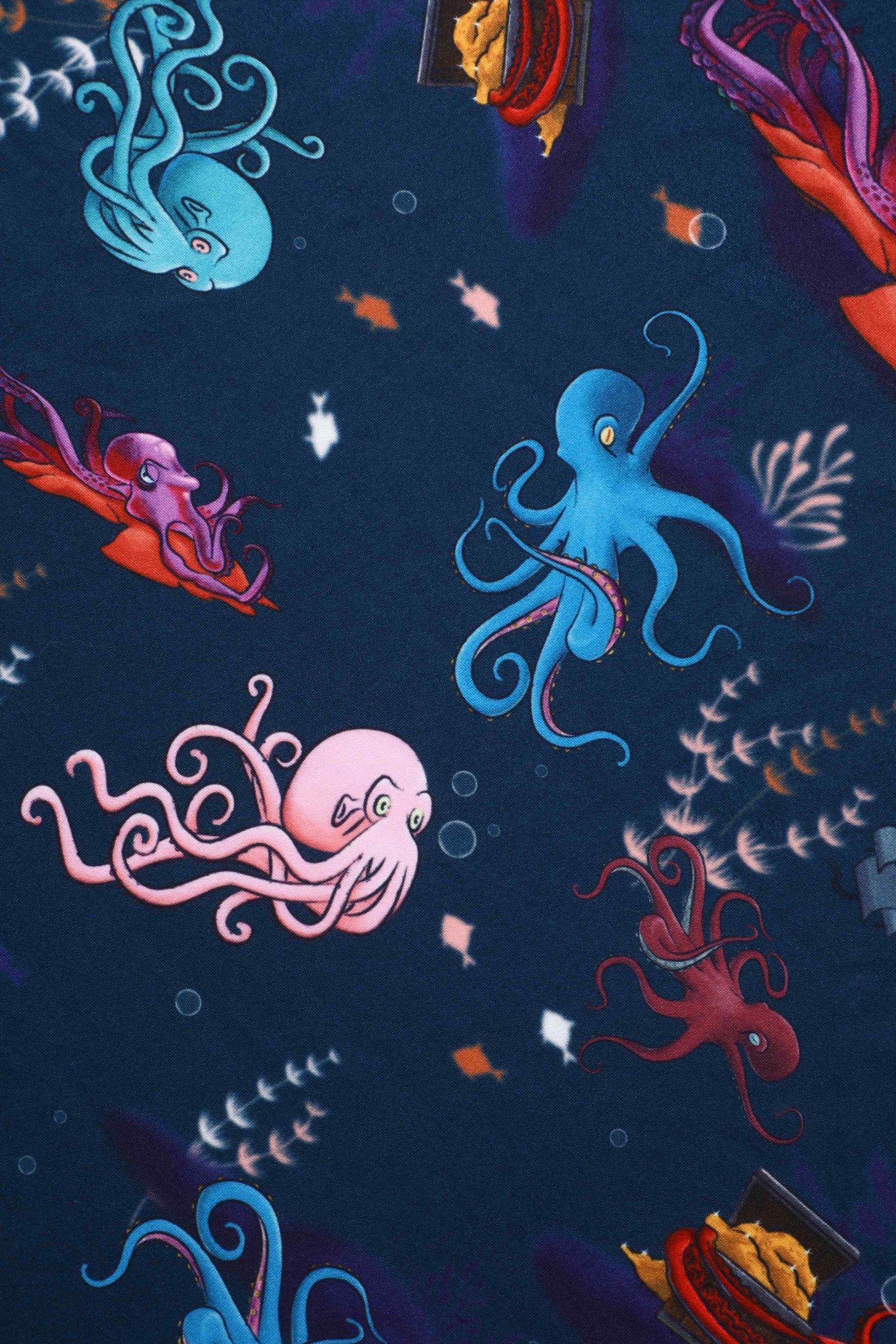 Navy Octopus Long Sleeved Dress