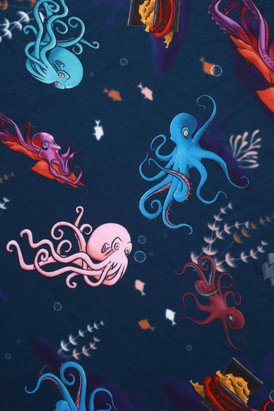Navy Octopus Long Sleeved Dress