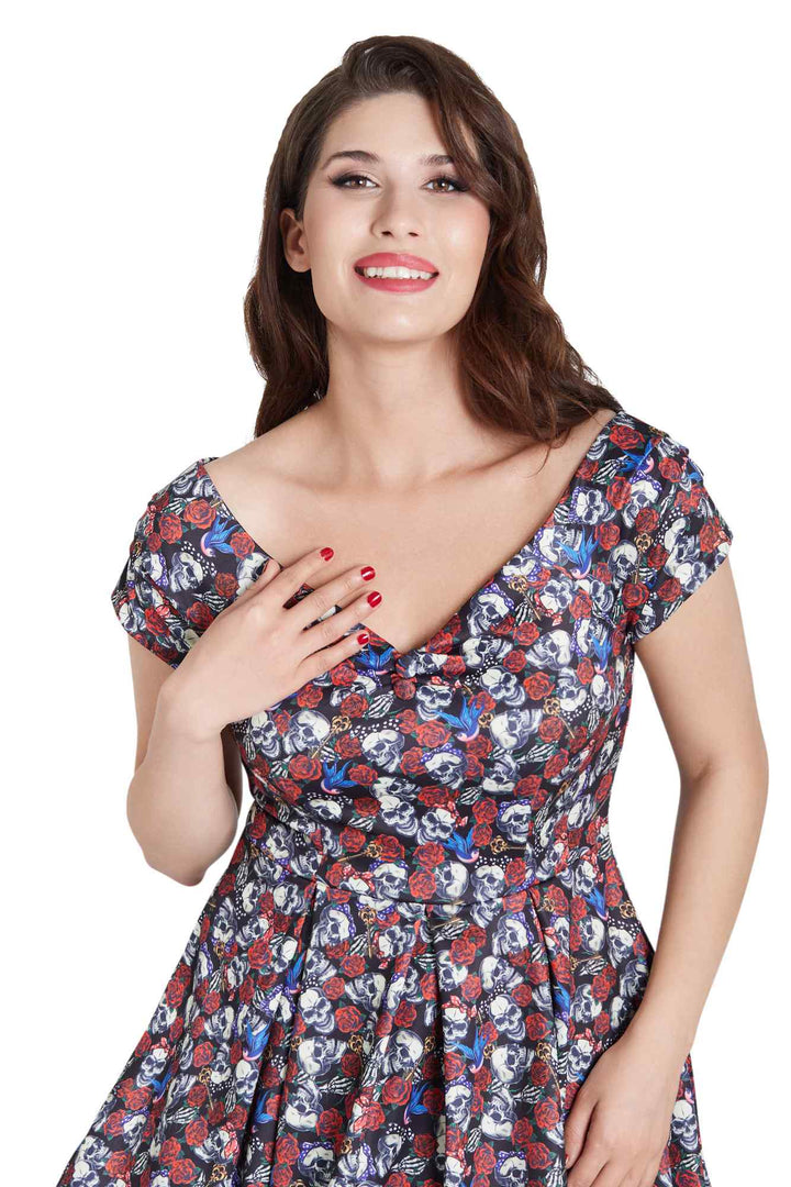 skull cut out dress Vertex Cut Out Skull Doodle White Dress | Alternative Clothing Store