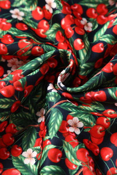 Close up view of Red Berry Off Shoulder Dress