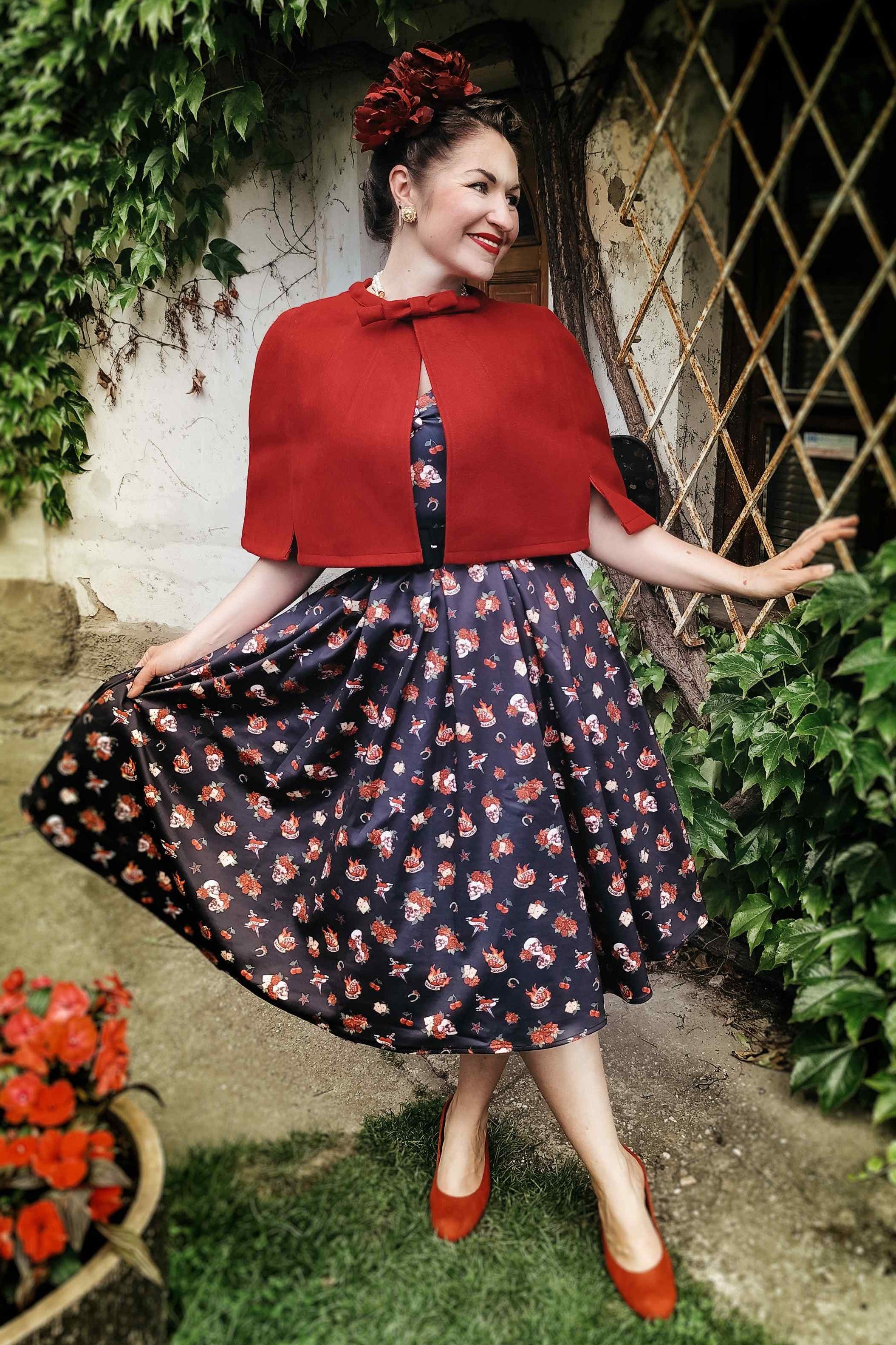 off the shoulder rockabilly dress Lily Off Shoulder Rockabilly Circle Dress