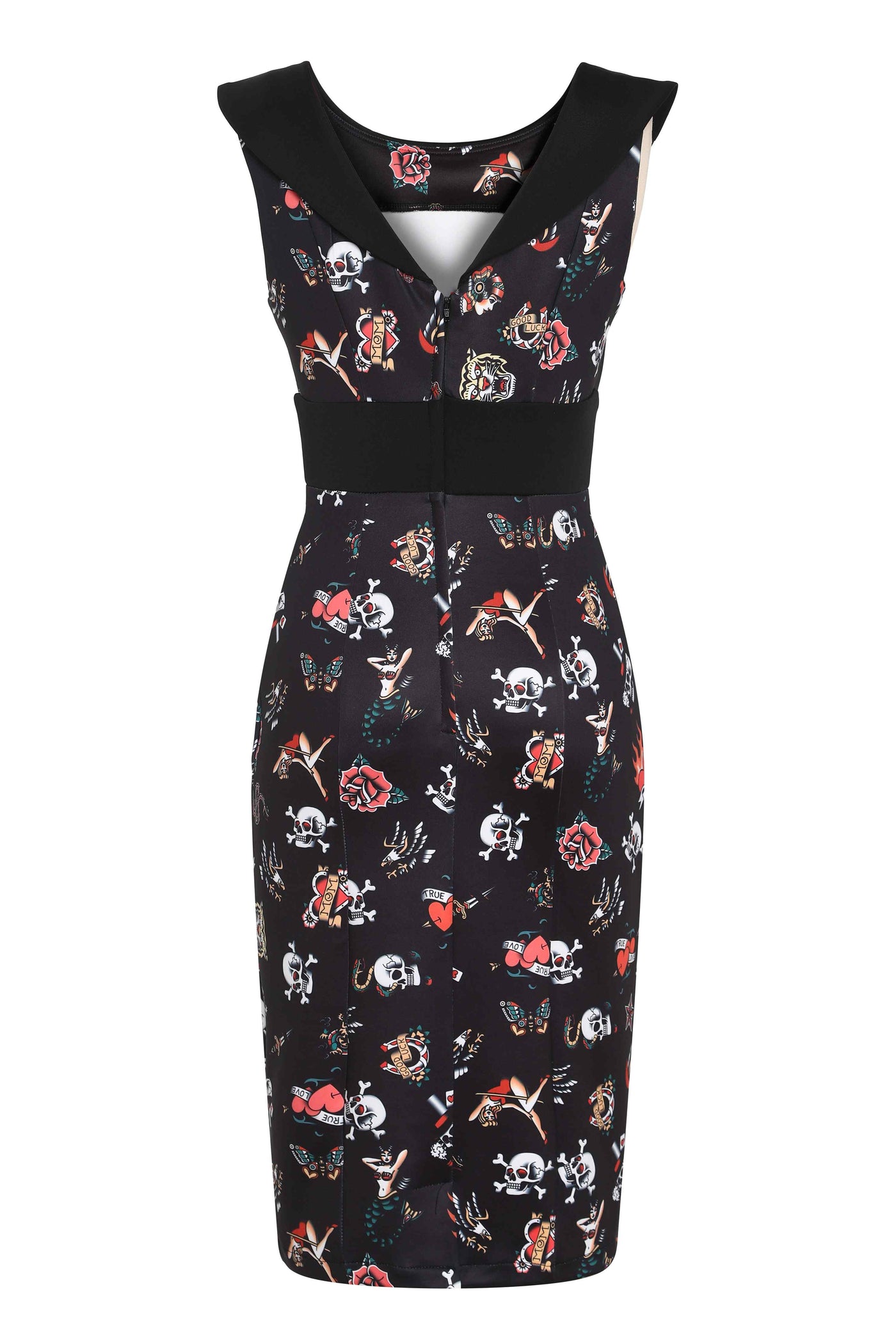 Back view Old School Tattoo Wiggle Dress