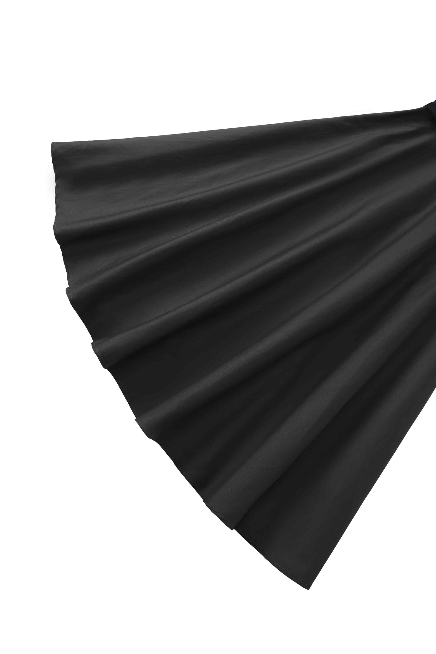 Close up view of One Shoulder Black Swing Dress