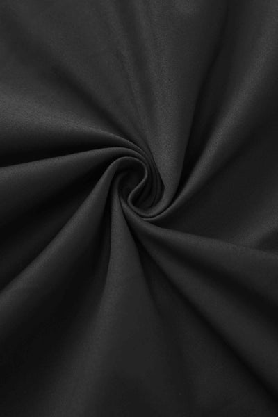Fabric of One Shoulder Black Swing Dress