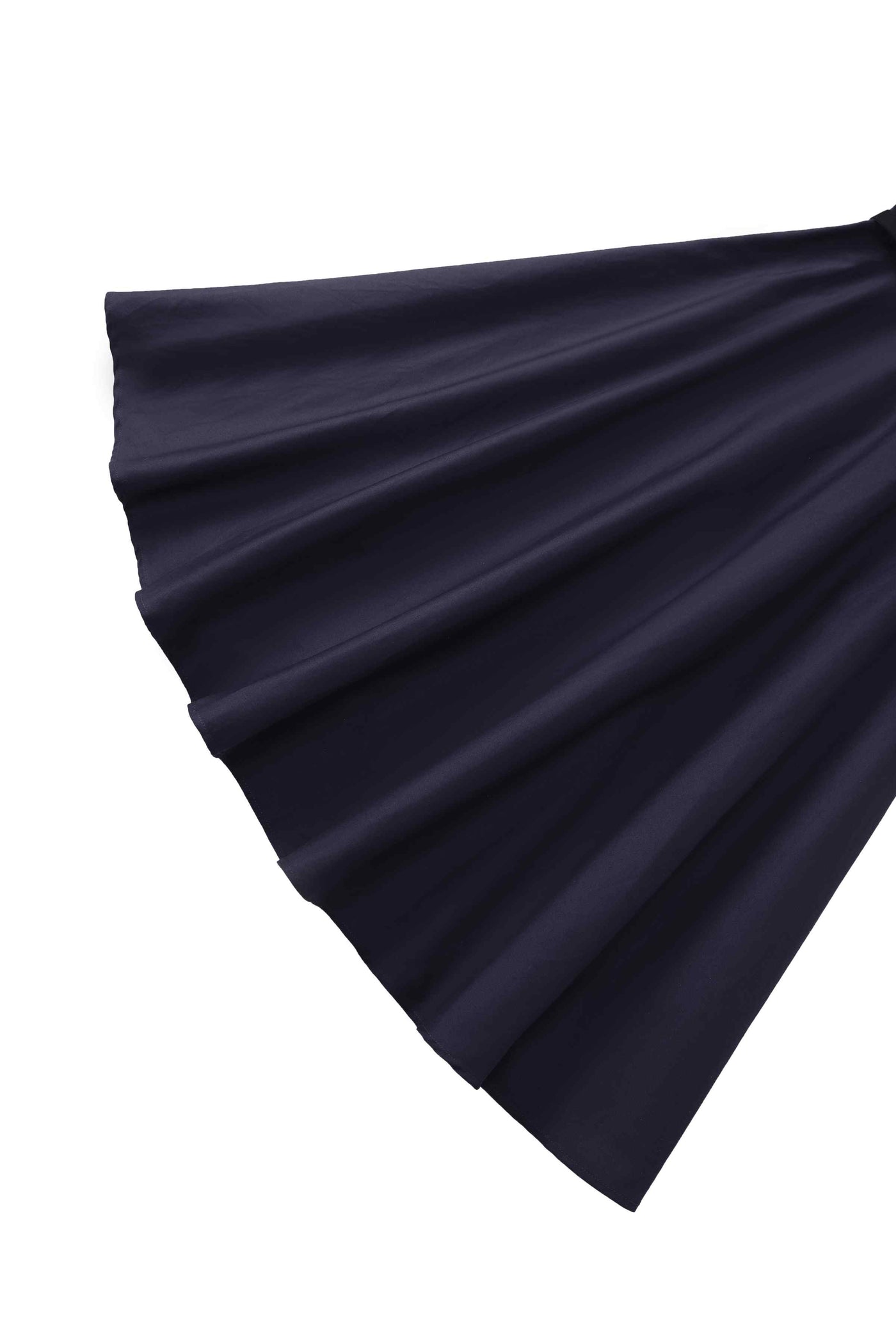 Close up view of One Shoulder Navy Blue Swing Dress