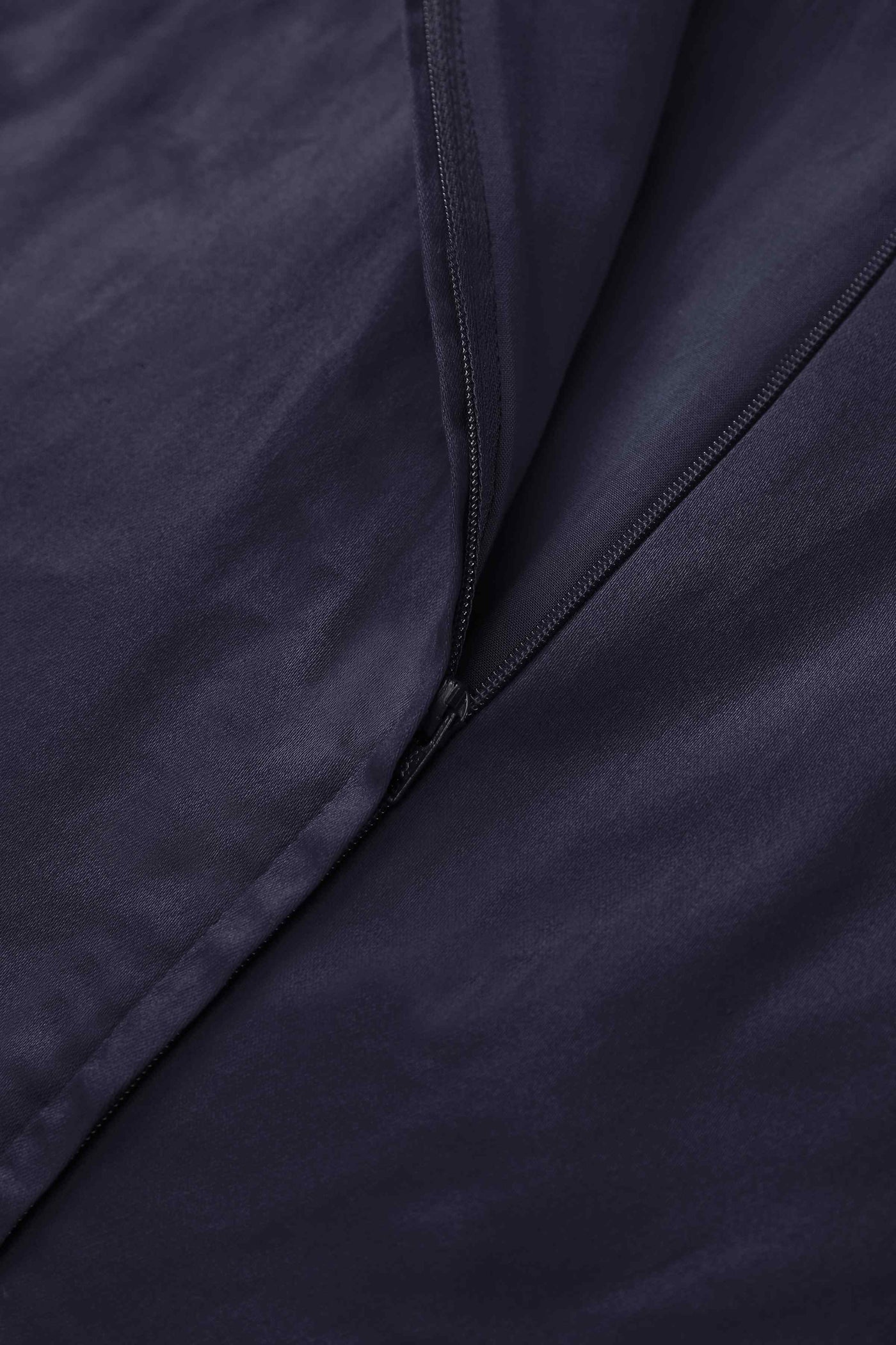 Zipper of One Shoulder Navy Blue Swing Dress