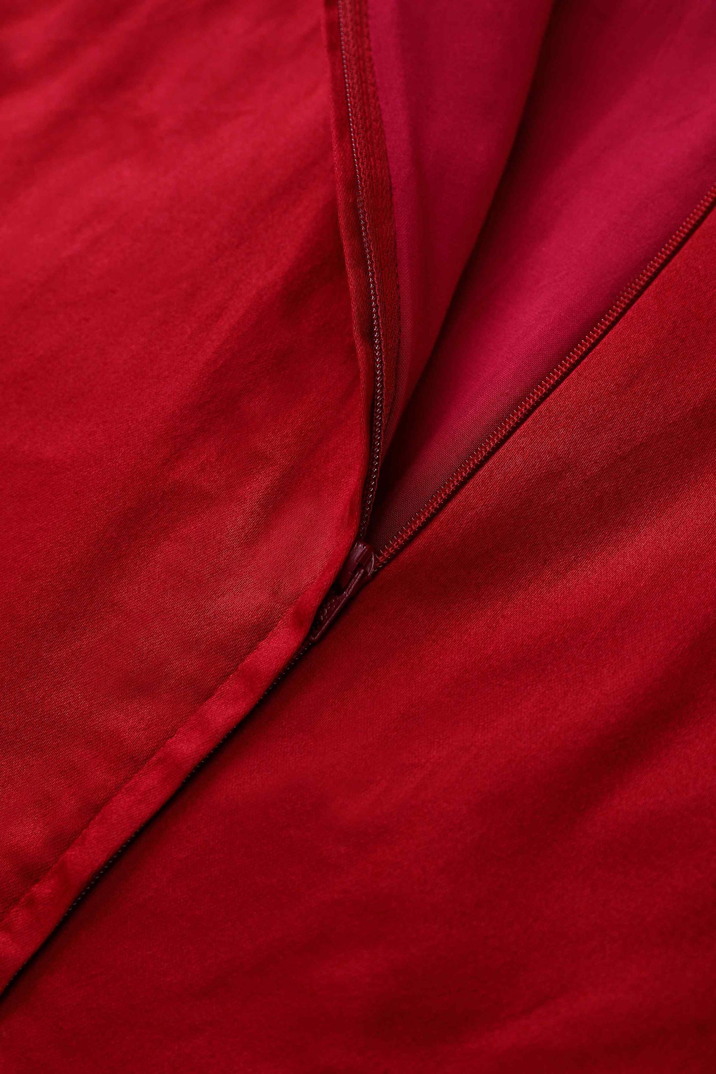 Zipper of One Shoulder Red Blue Swing Dress